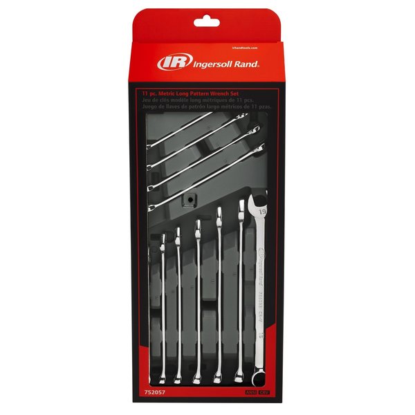 Ingersoll-Rand 11Pc Metric Long Pattern Combination Wrench Set 752057